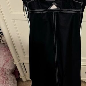 Tory Burch Black Tote with White Stitching